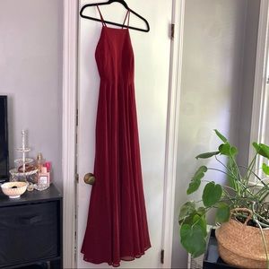 Lulu’s floor length maroon red gown - size S